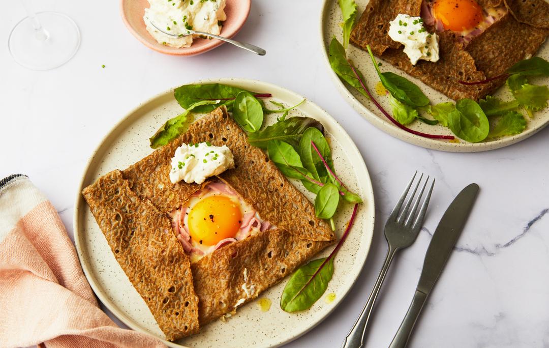 Galette complète : jambon, œuf, fromage