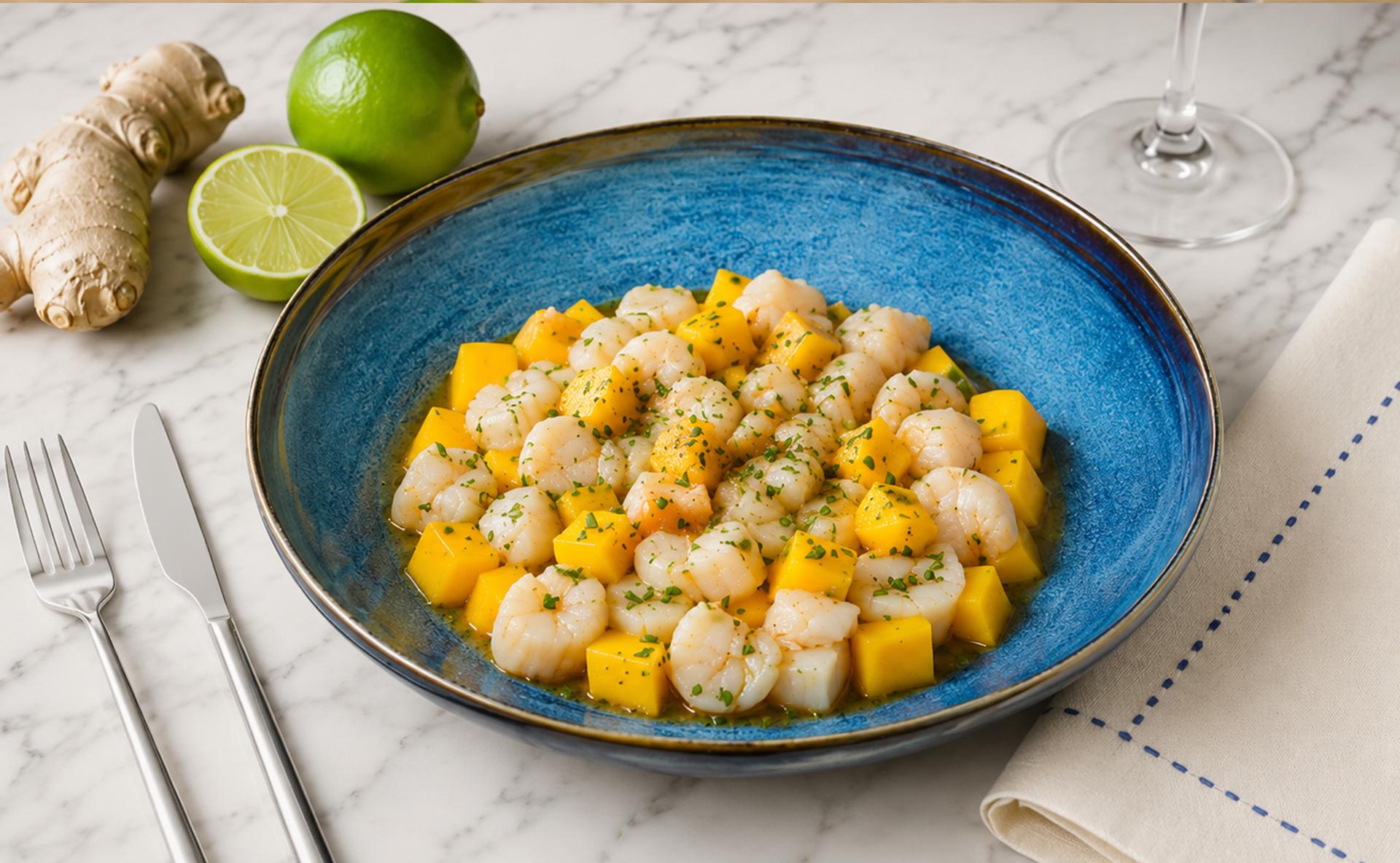 Tartare de Saint-Jacques et mangue