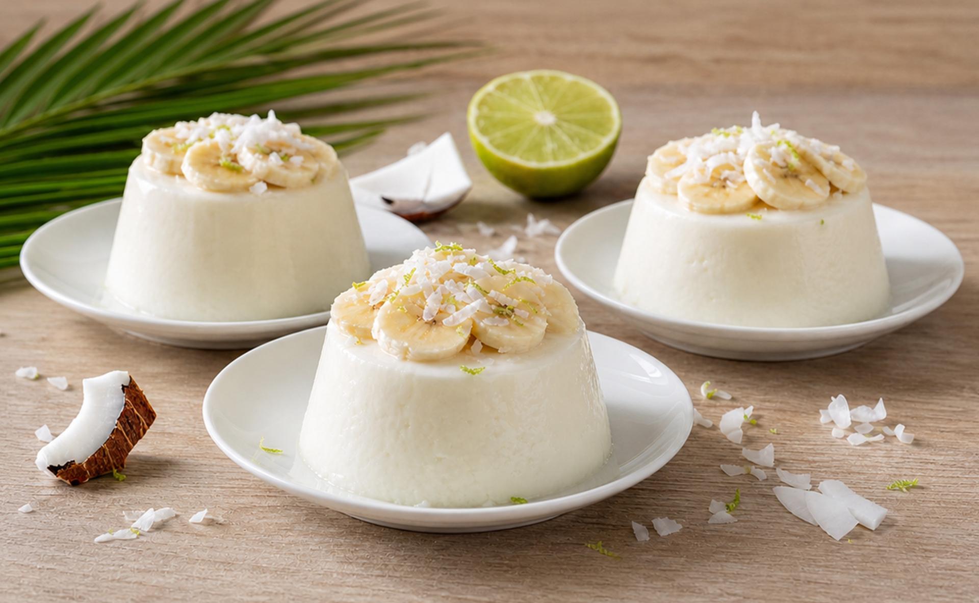 Blanc-manger exotique coco, vanille et banane