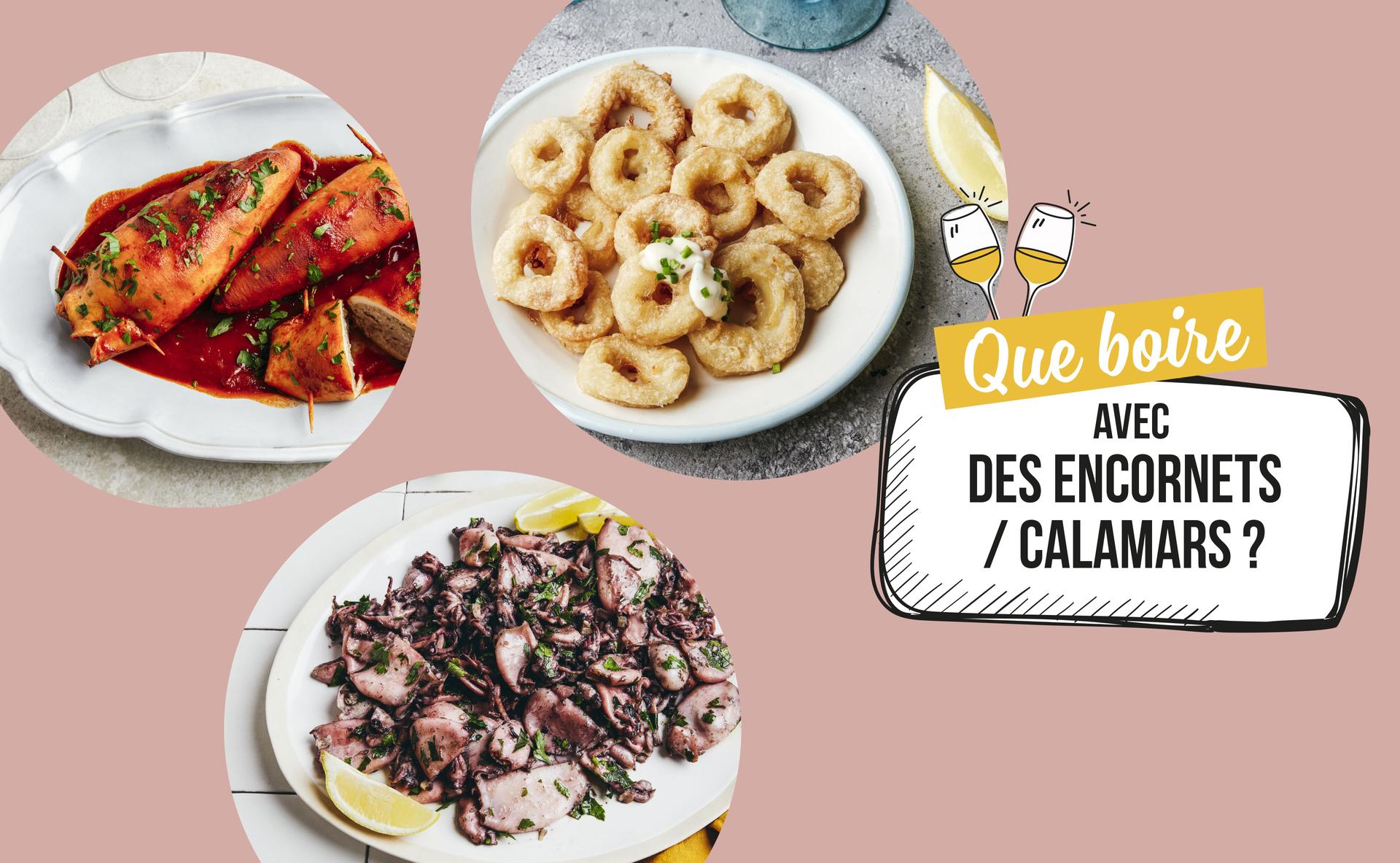 Quels vins boire avec des encornets / calamars ? 
