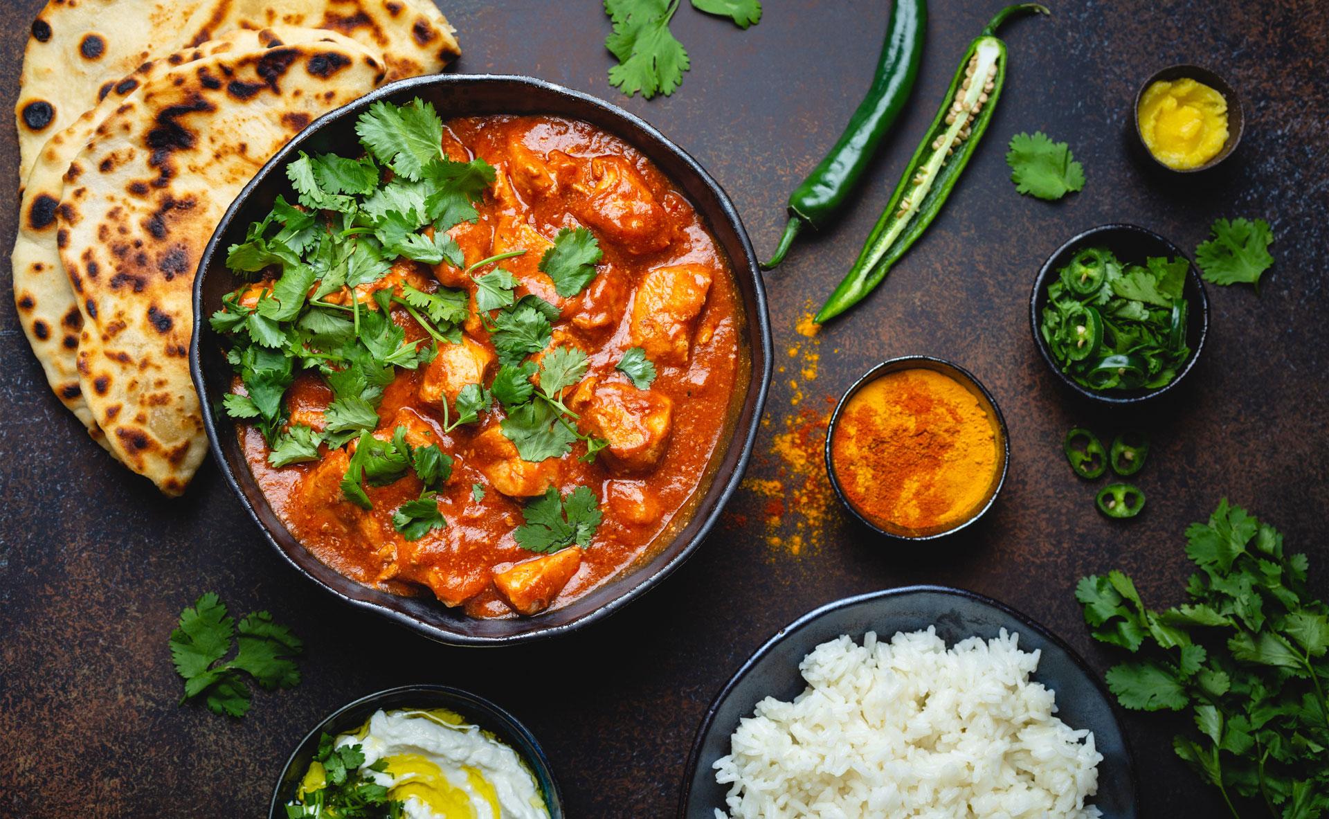 Poulet tikka massala, riz aux épices douces