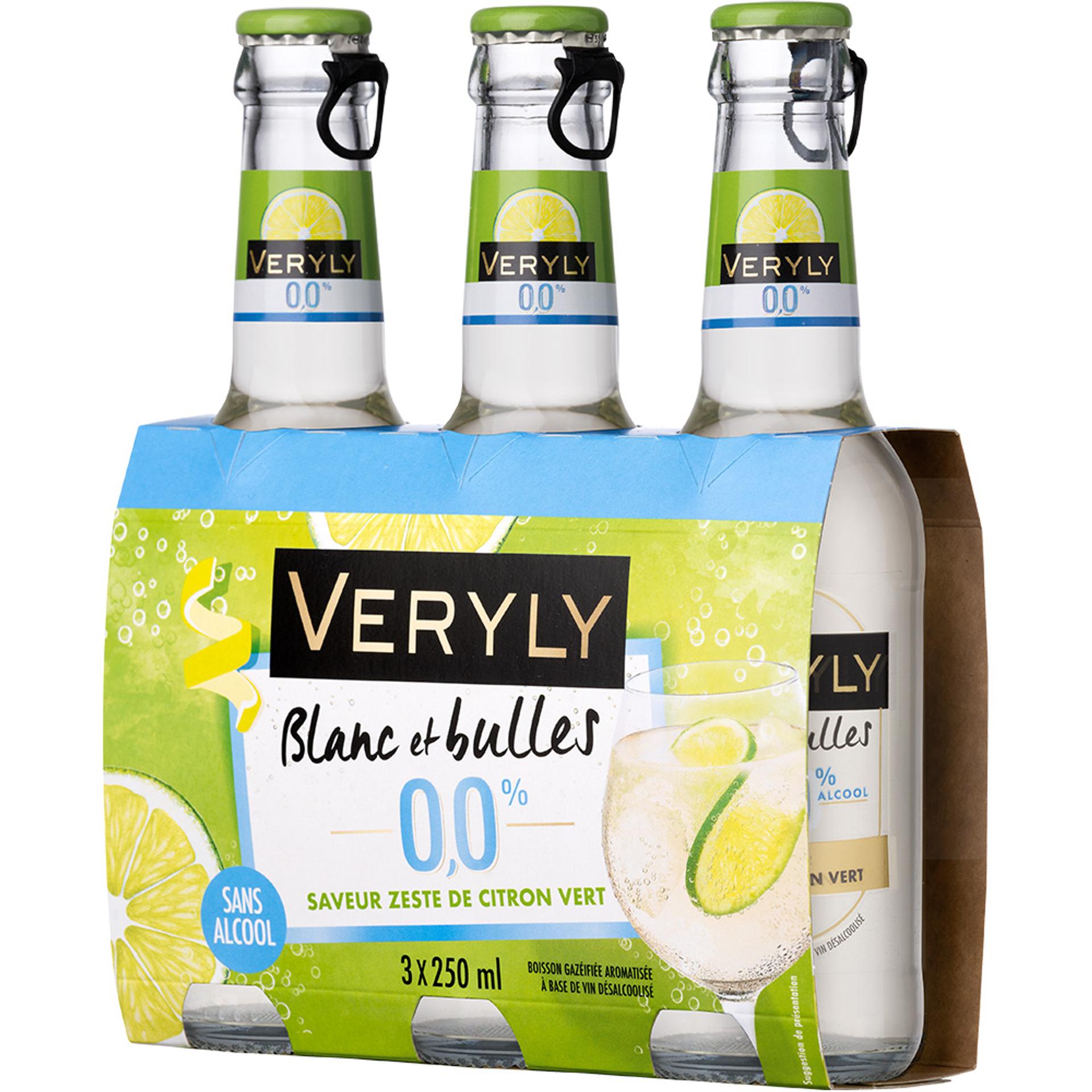 Veryly blanc et bulles 0% saveur zeste de citron vert
