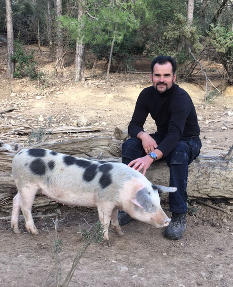 Christophe Sabatier et son cochon
