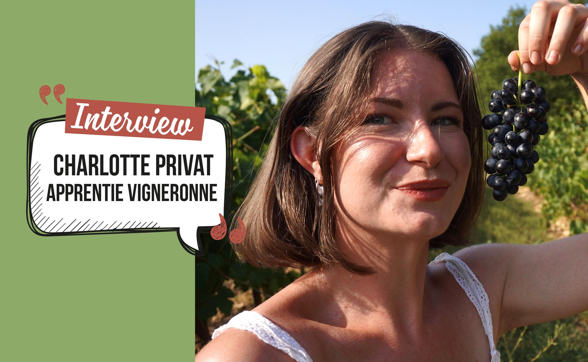 Portrait de Charlotte Privat, apprentie vigneronne