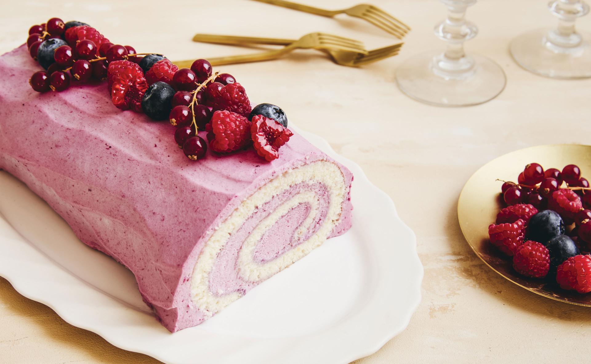 Bûche aux fruits rouges