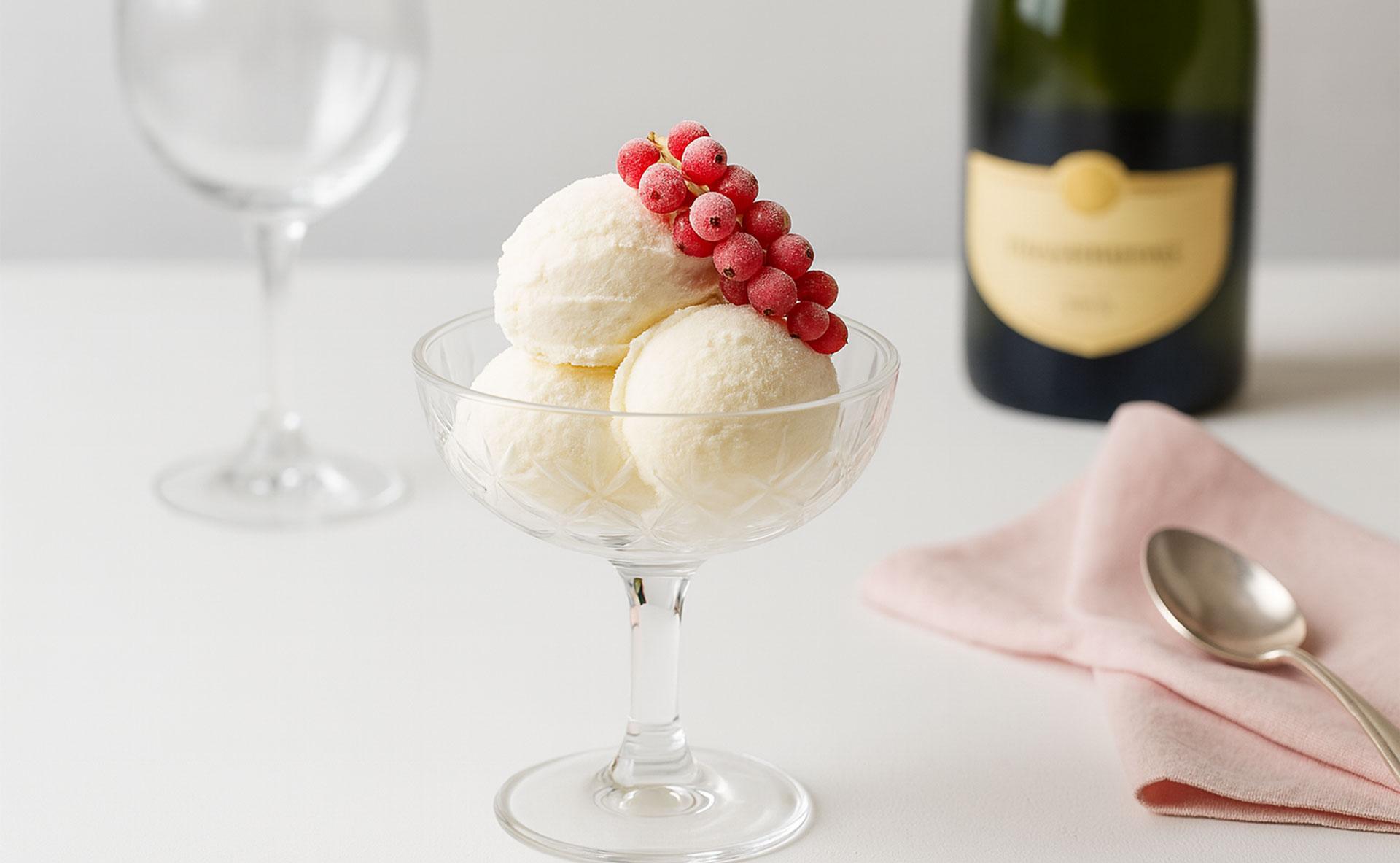 Glace au champagne