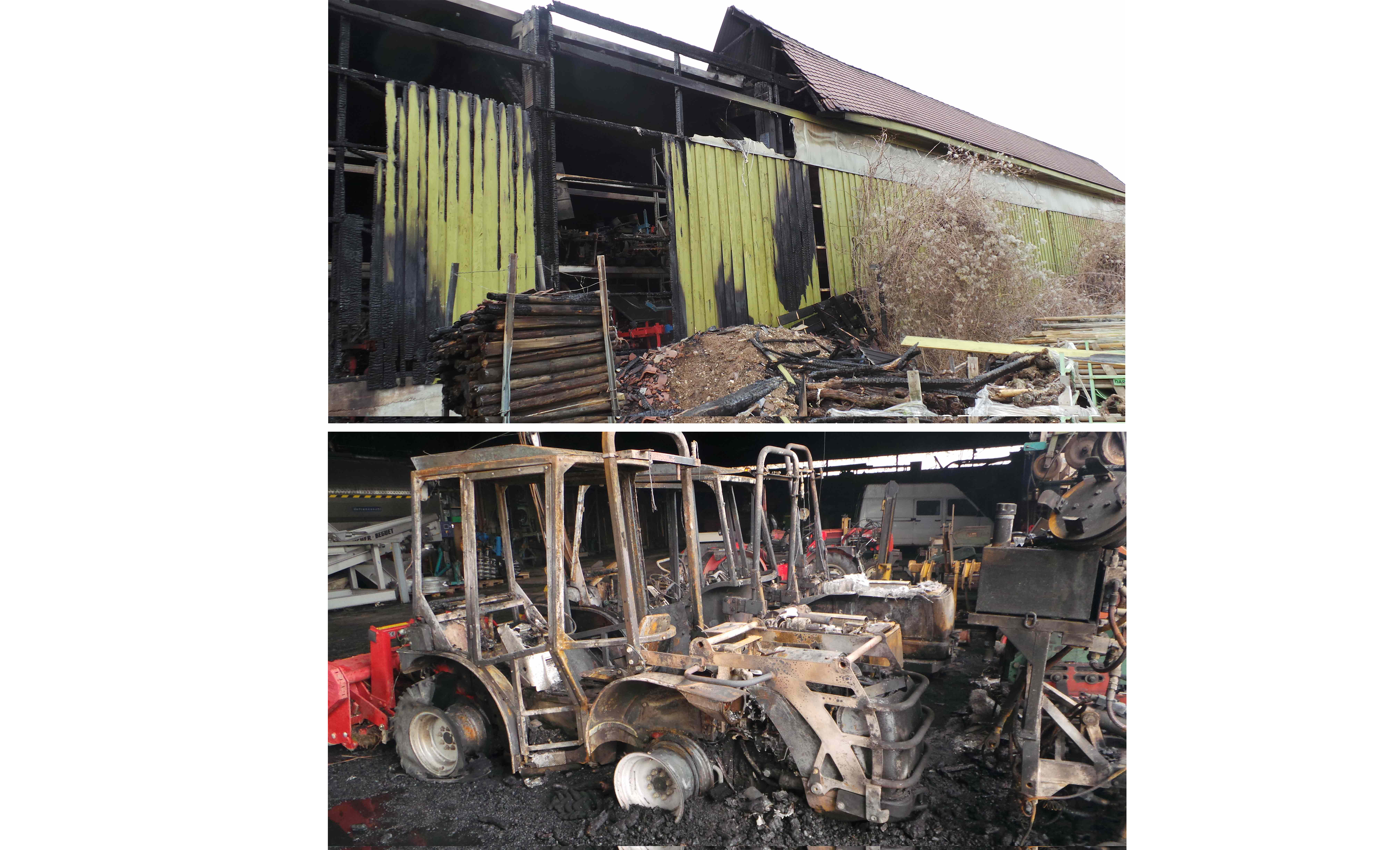 En 2013, un incendie détruit le hangar et tout le matériel du Domaine Fernand Engel - Crédit photo : Xavier Baril